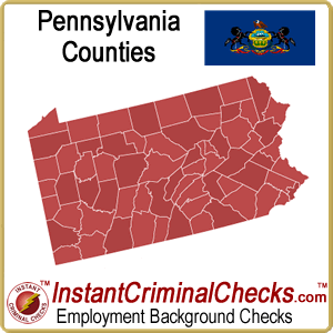 Pennsylvania County Criminal Background Checks PA
