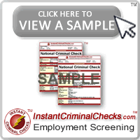 Criminal Background Check Sample