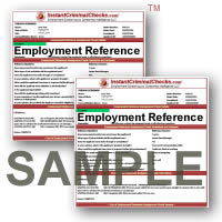 Employment Reference Background Check Sample